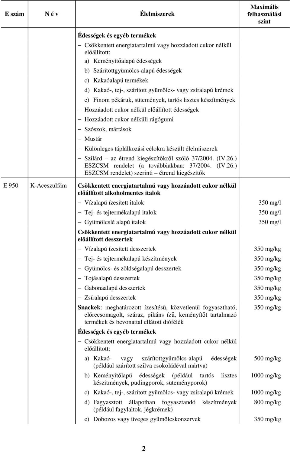 ) ESZCSM rendelet (a továbbiakban: 37/2004. (IV.26.