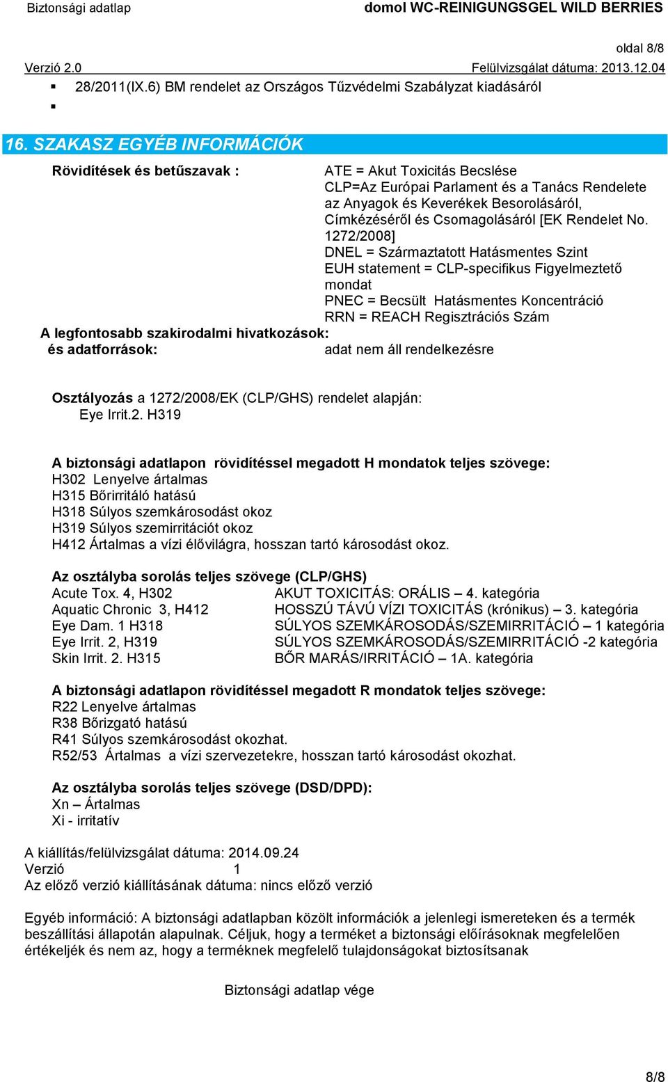Csomagolásáról [EK Rendelet No.