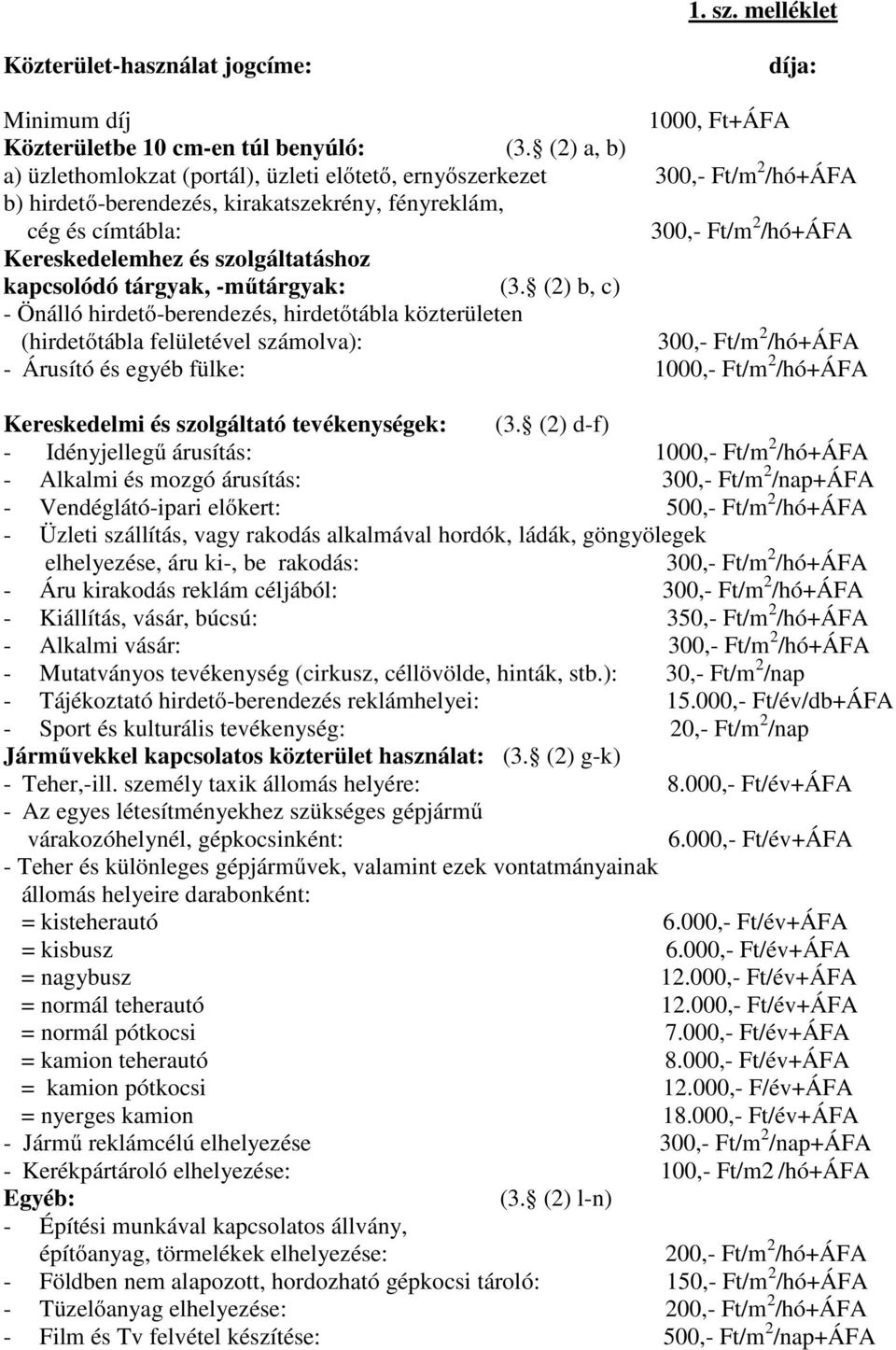 szolgáltatáshoz kapcsolódó tárgyak, -műtárgyak: (3.