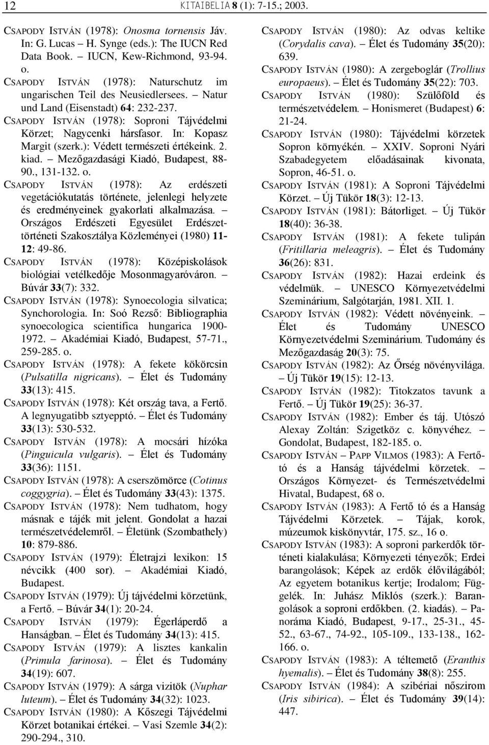 Dr. Csapody István szakirodalmi bibliográfiája 1 - PDF Free Download