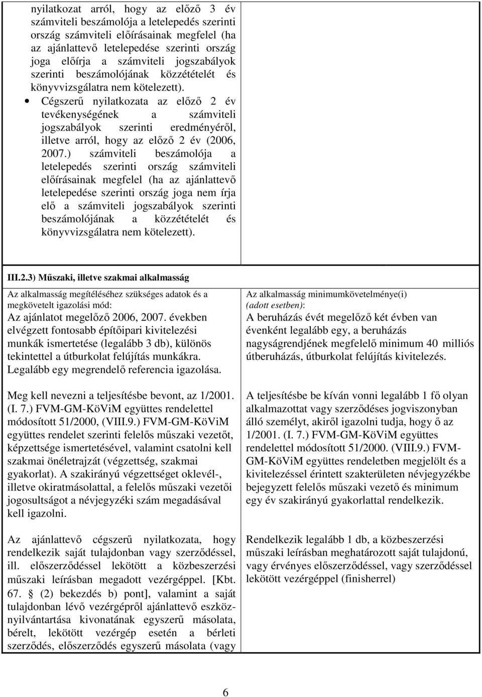 Cégszer nyilatkozata az elz 2 év tevékenységének a számviteli jogszabályok szerinti eredményérl, illetve arról, hogy az elz 2 év (2006, 2007.