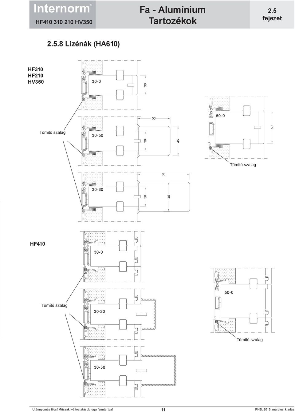 szalag 30-80 HF410 30-0 50-0 Tömítő