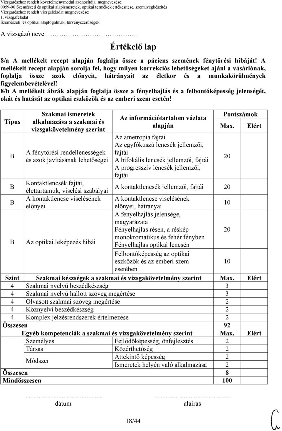 8/b A mellékelt ábrák alapján foglalja össze a fényelhajlás és a felbontóképesség jelenségét, okát és hatását az optikai eszközök és az emberi szem esetén!