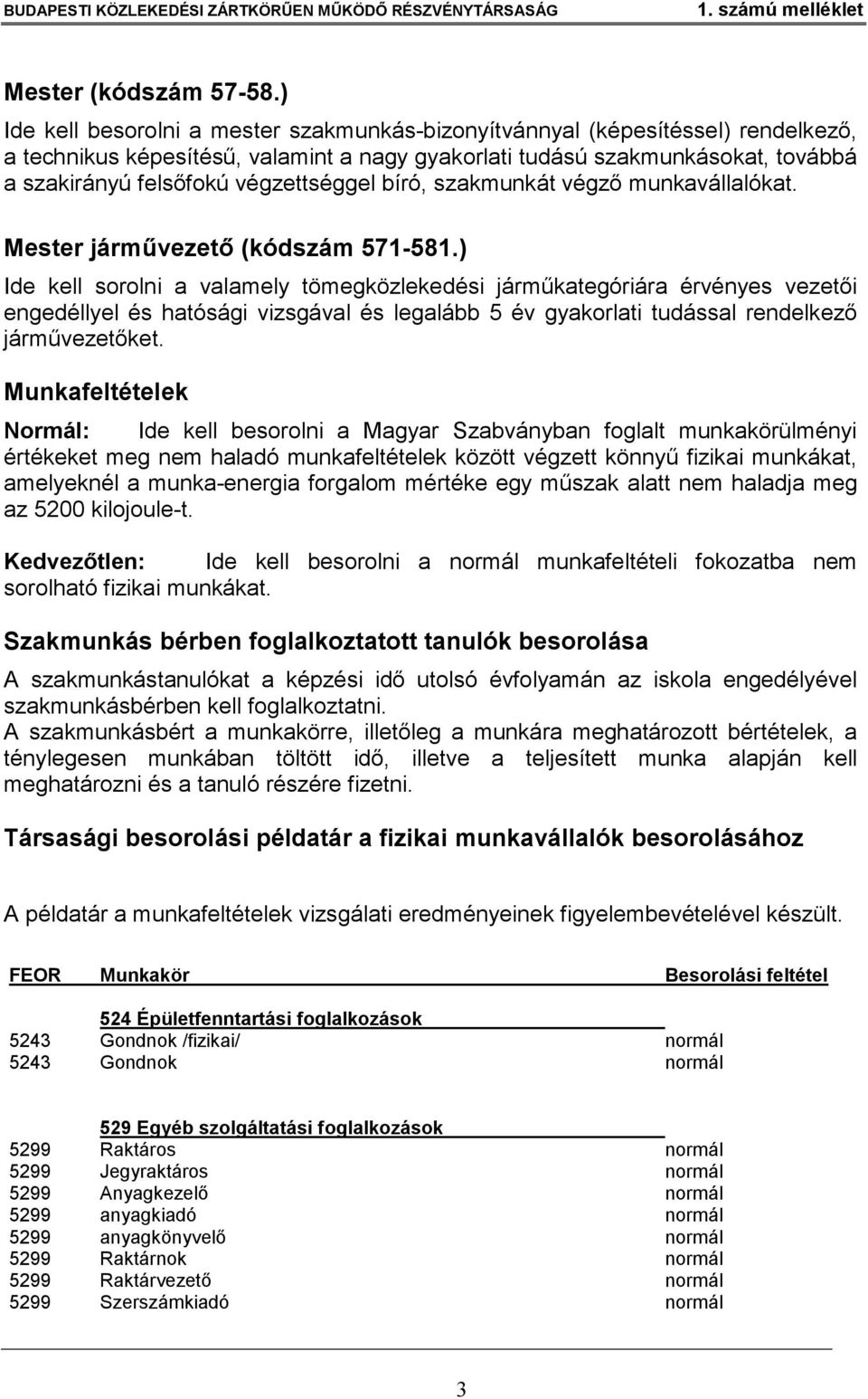 végzettséggel bíró, szakmunkát végző munkavállalókat. Mester járművezető (kódszám 571-581.