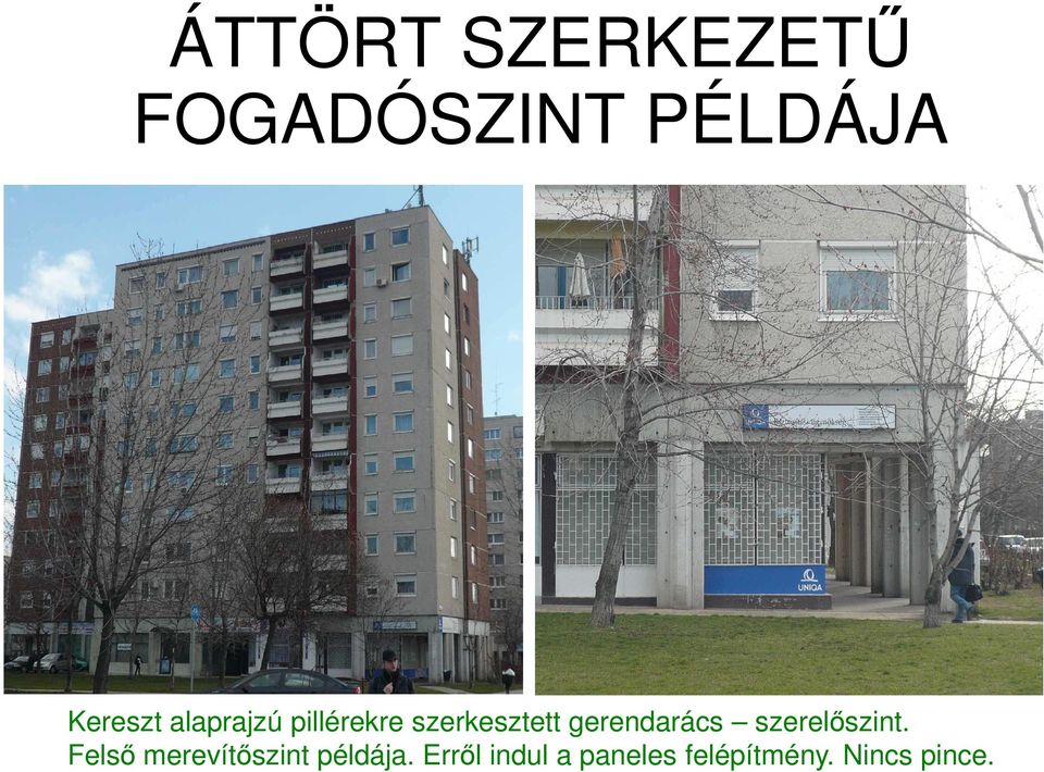 szerelőszint. Felső merevítőszint példája.