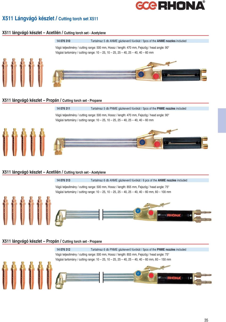 4. Kézi lángvágó pisztolyok / Cutting torches - PDF Ingyenes letöltés