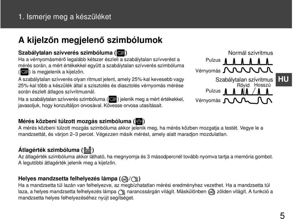 A szabálytalan szívverés olyan ritmust jelent, amely 25%-kal kevesebb vagy 25%-kal több a készülék által a szisztolés és diasztolés vérnyomás mérése során észlelt átlagos szívritmusnál.
