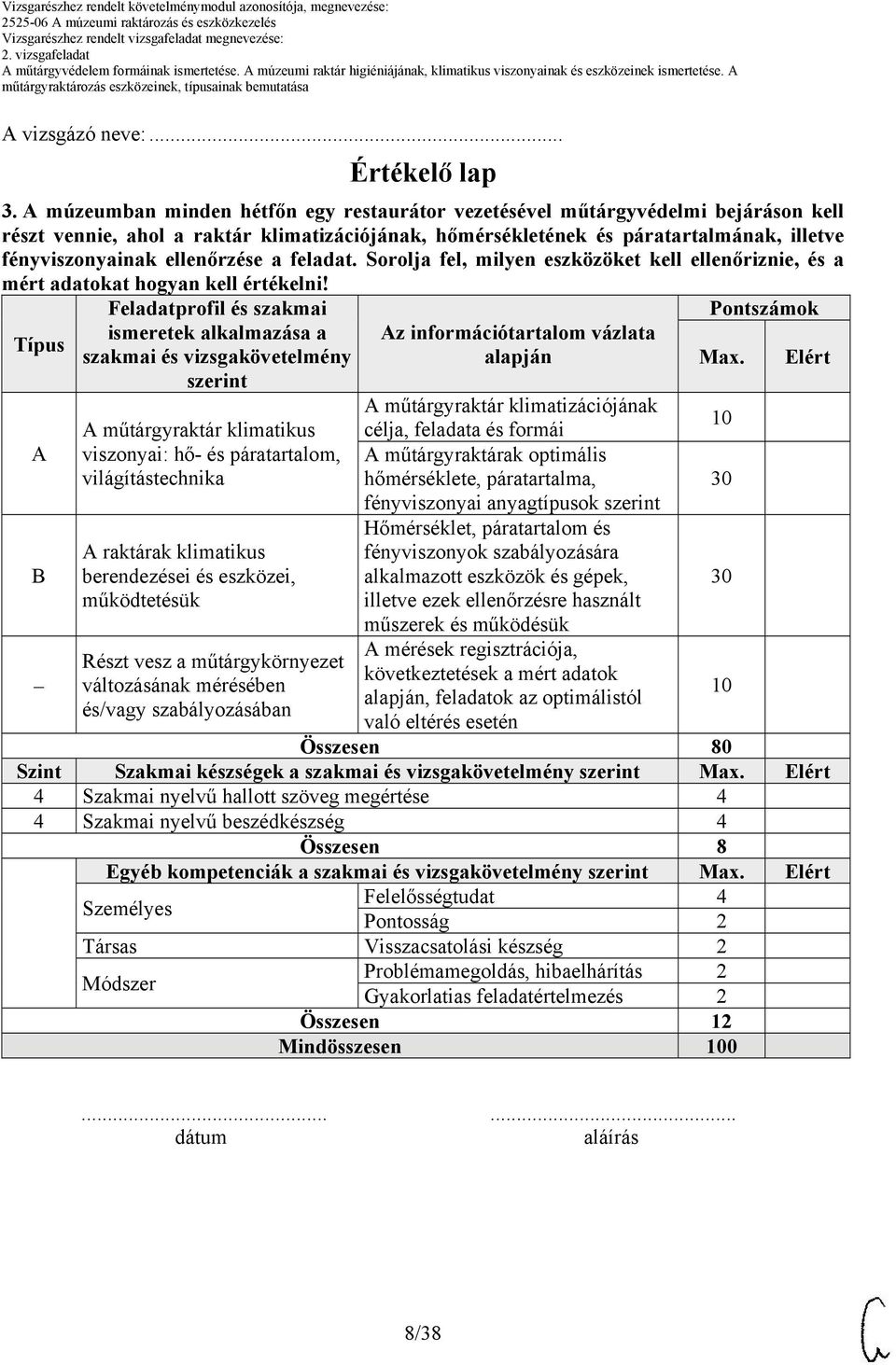 ellenőrzése a feladat. Sorolja fel, milyen eszközöket kell ellenőriznie, és a mért adatokat hogyan kell értékelni!