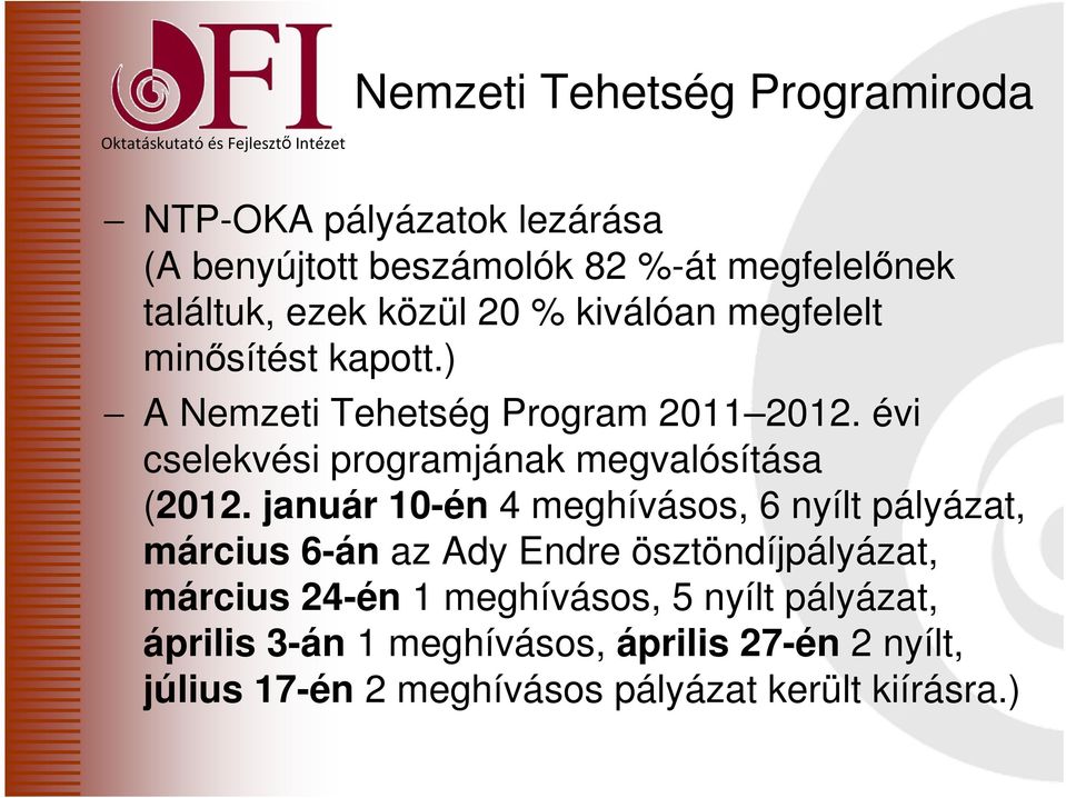 évi cselekvési programjának megvalósítása (2012.