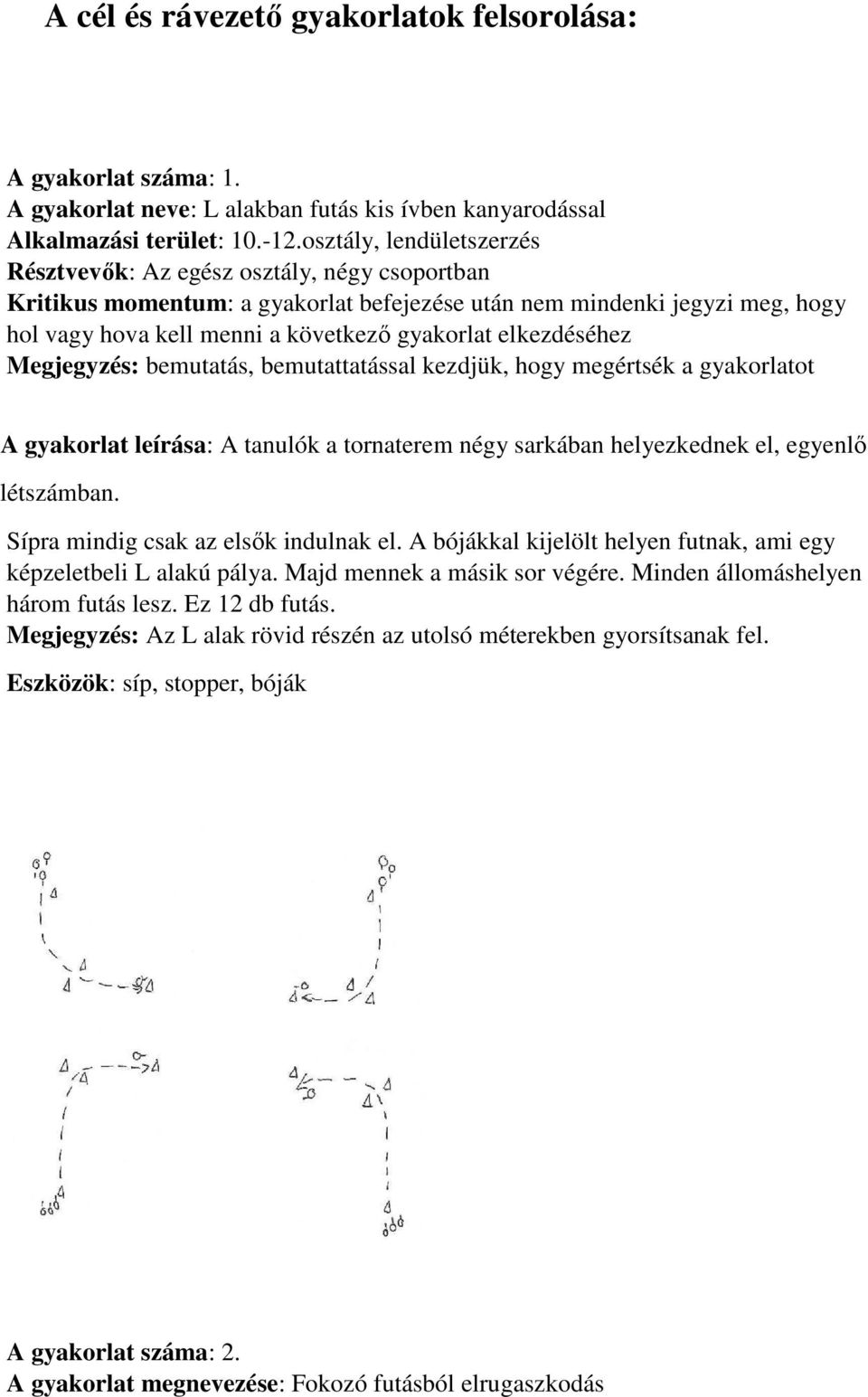 elkezdéséhez Megjegyzés: bemutatás, bemutattatással kezdjük, hogy megértsék a gyakorlatot A gyakorlat leírása: A tanulók a tornaterem négy sarkában helyezkednek el, egyenlő létszámban.