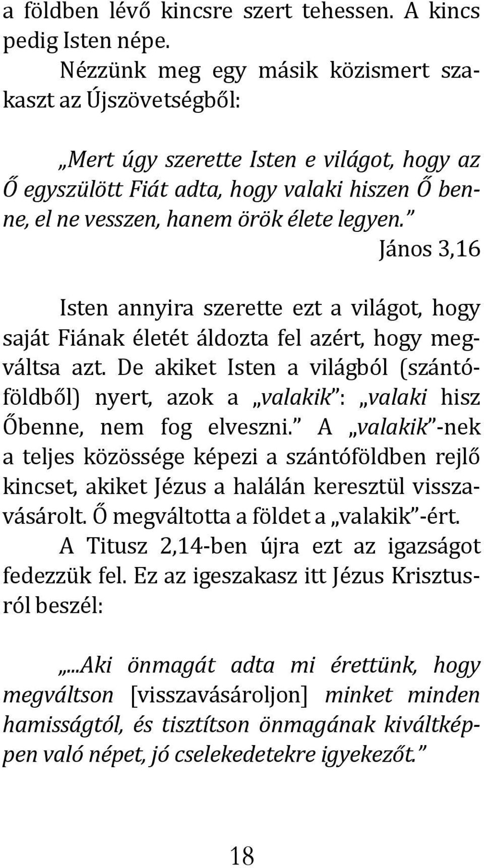 János 3,16 Isten annyira szerette ezt a világot, hogy saját Fiának életét áldozta fel azért, hogy megváltsa azt.