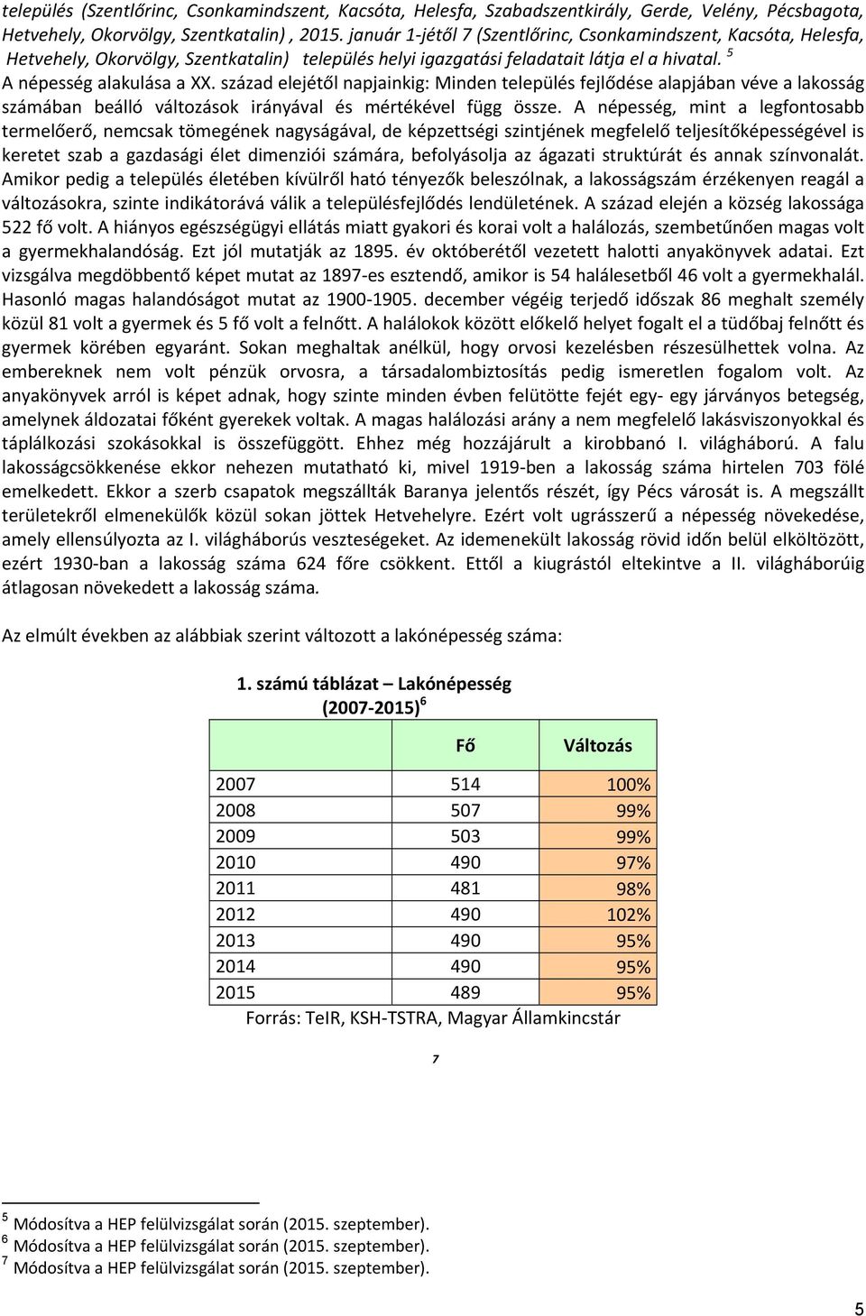 század elejétől napjainkig: Minden település fejlődése alapjában véve a lakosság számában beálló változások irányával és mértékével függ össze.