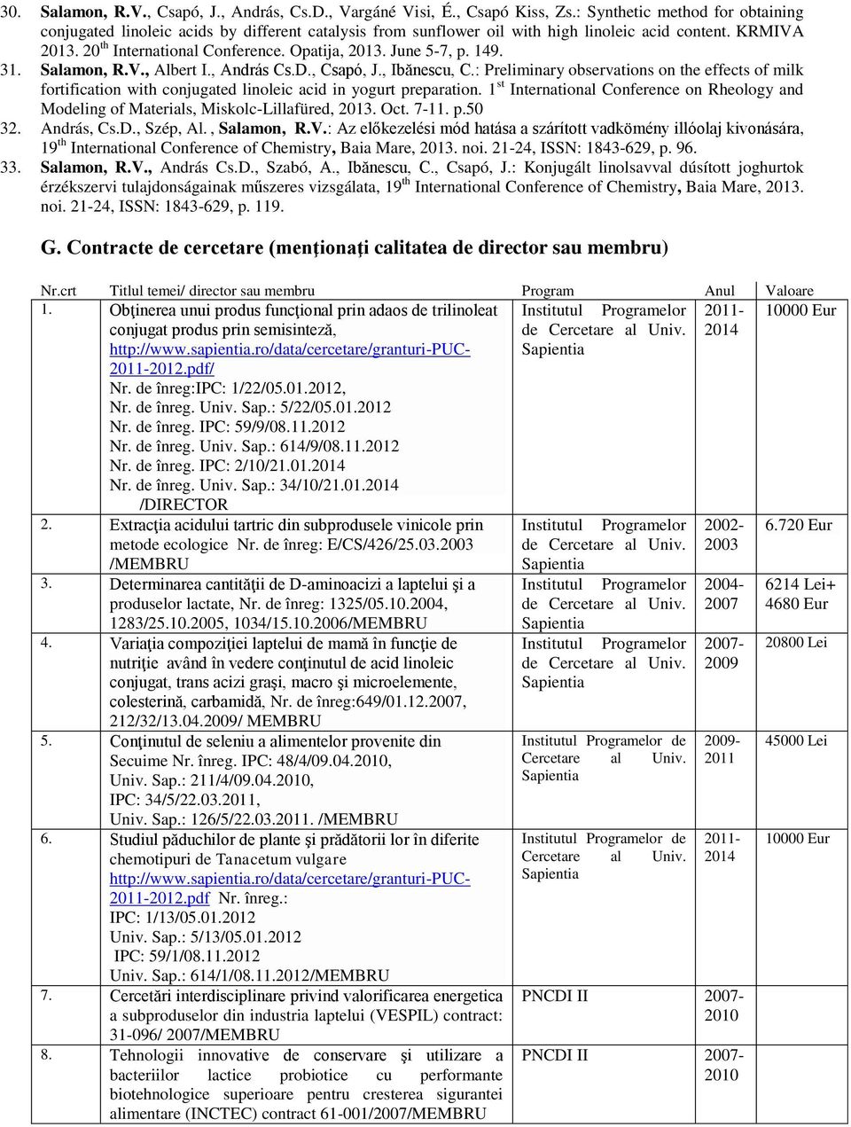 June 5-7, p. 149. 31. Salamon, R.V., Albert I., András Cs.D., Csapó, J., Ibănescu, C.