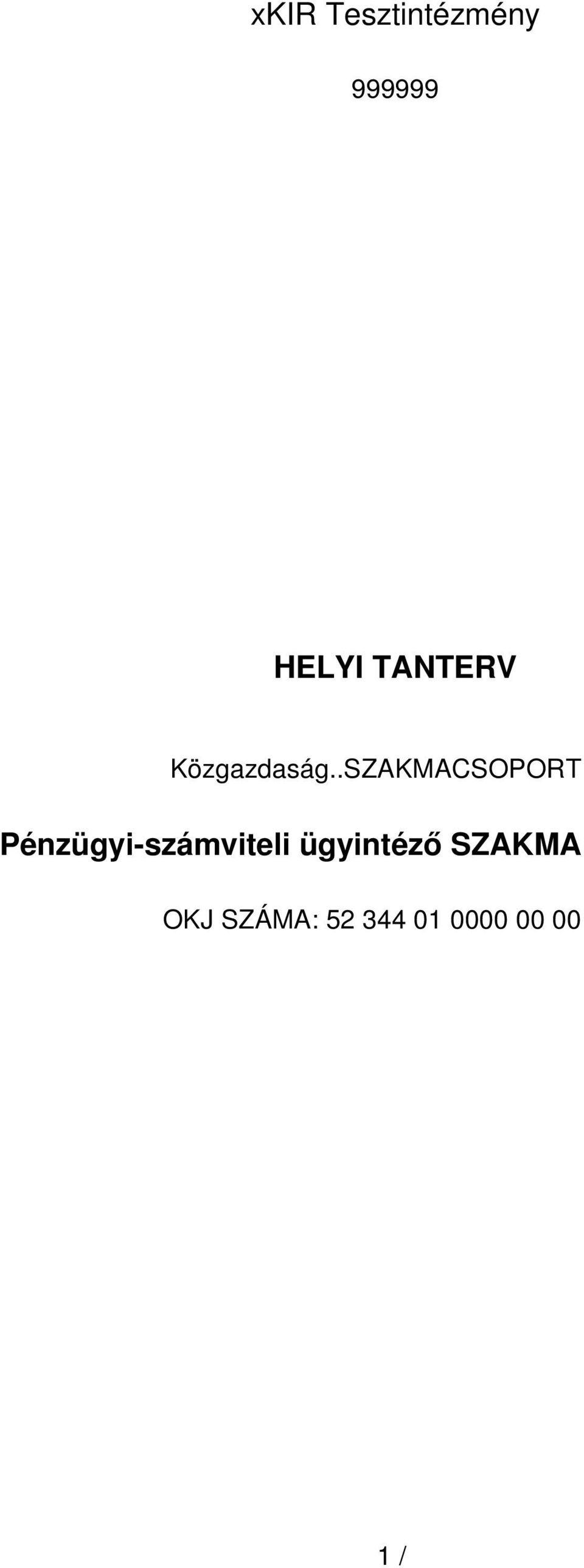 .SZAKMACSOPORT Pénzügyi számviteli