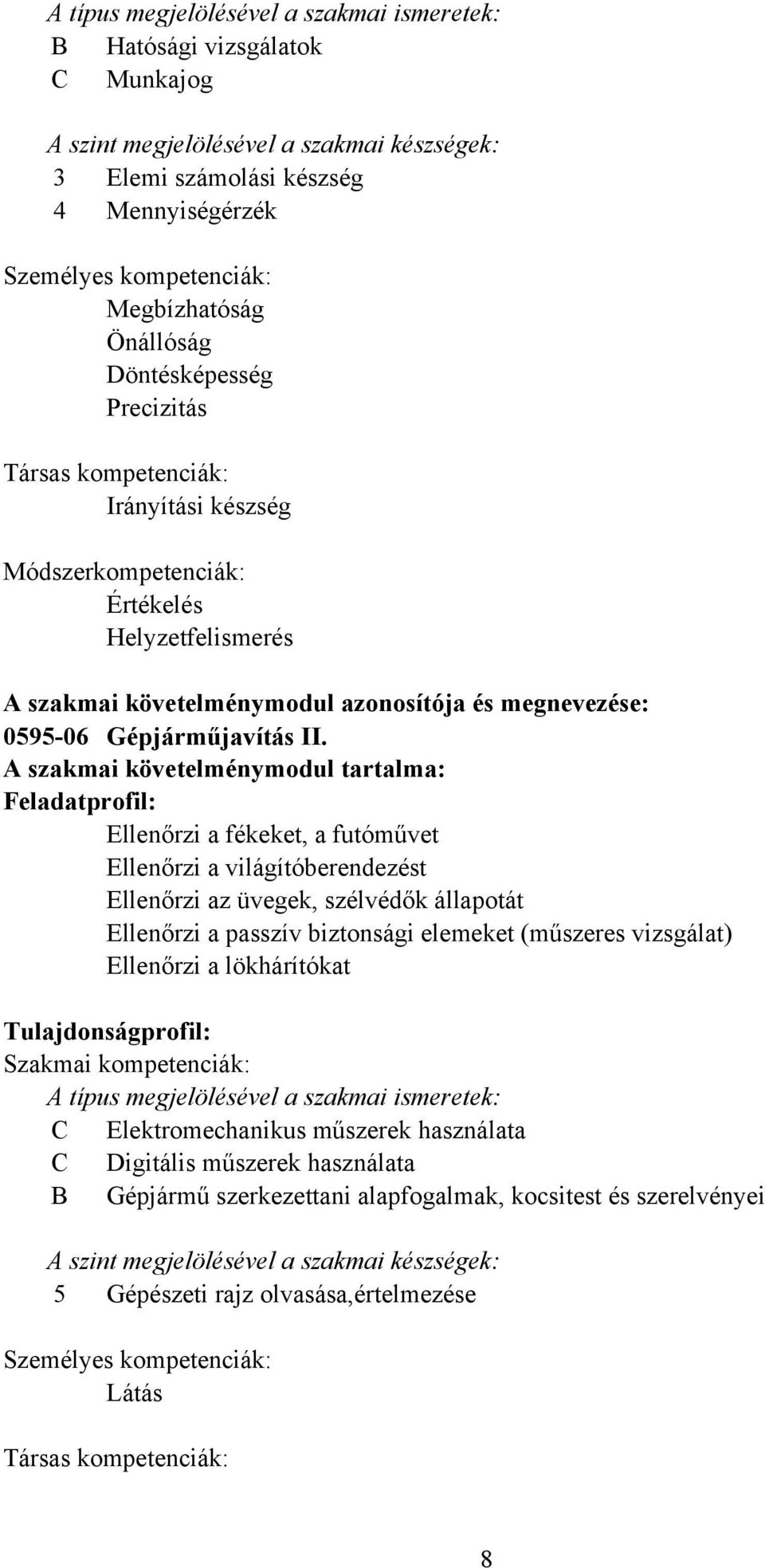 059506 Gépjárműjavítás II.