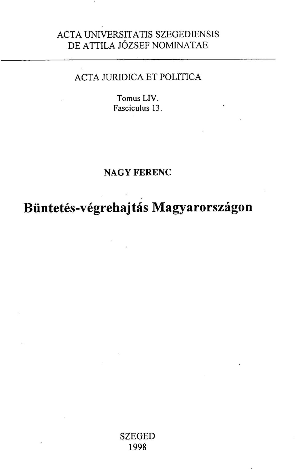 Tomus LIV. Fasciculus 13.