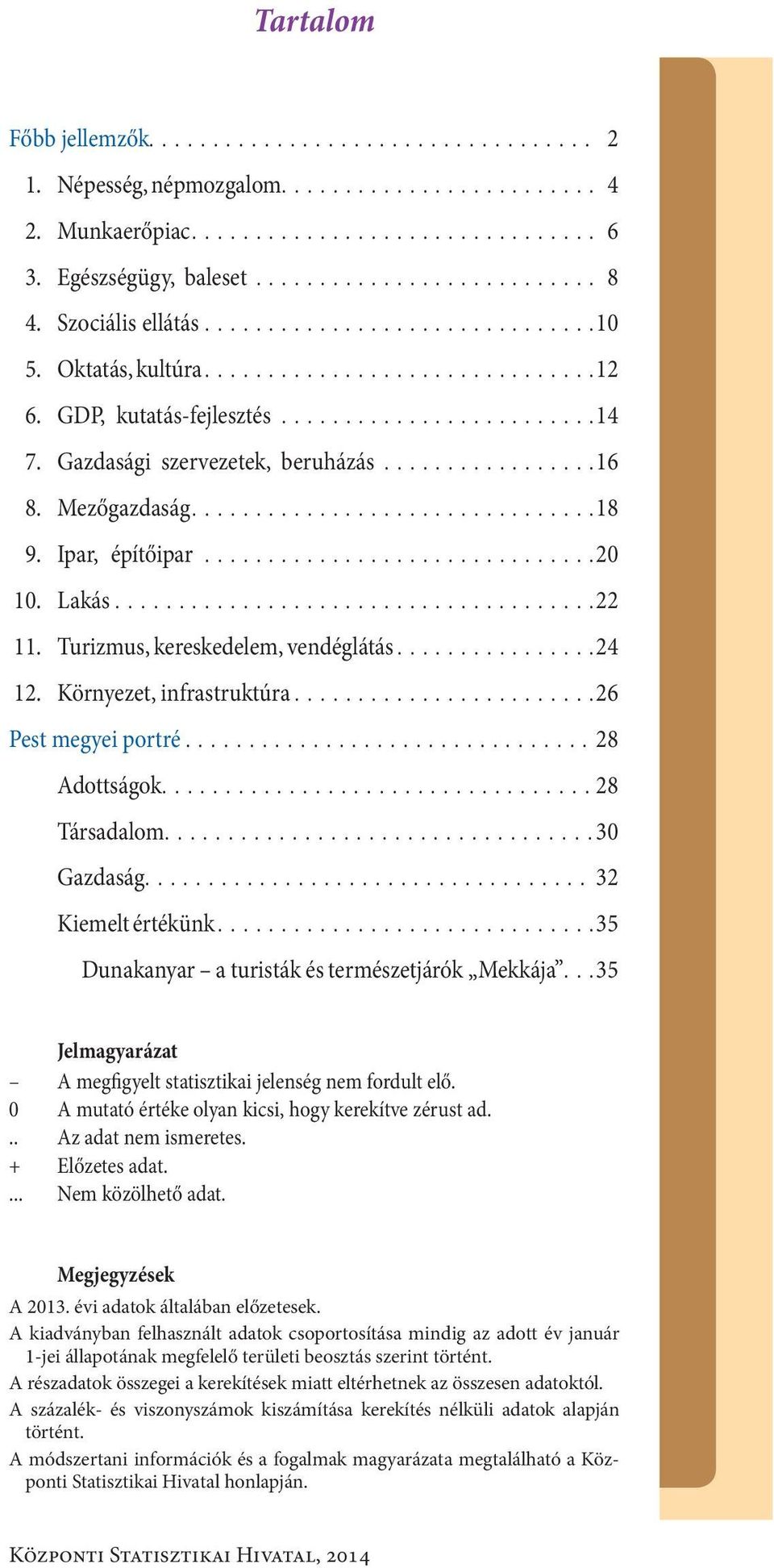 ..28 Adottságok...28 Társadalom...3 Gazdaság.... 32 Kiemelt értékünk...35 Dunakanyar a turisták és természetjárók Mekkája...35 Jelmagyarázat A megfigyelt statisztikai jelenség nem fordult elő.