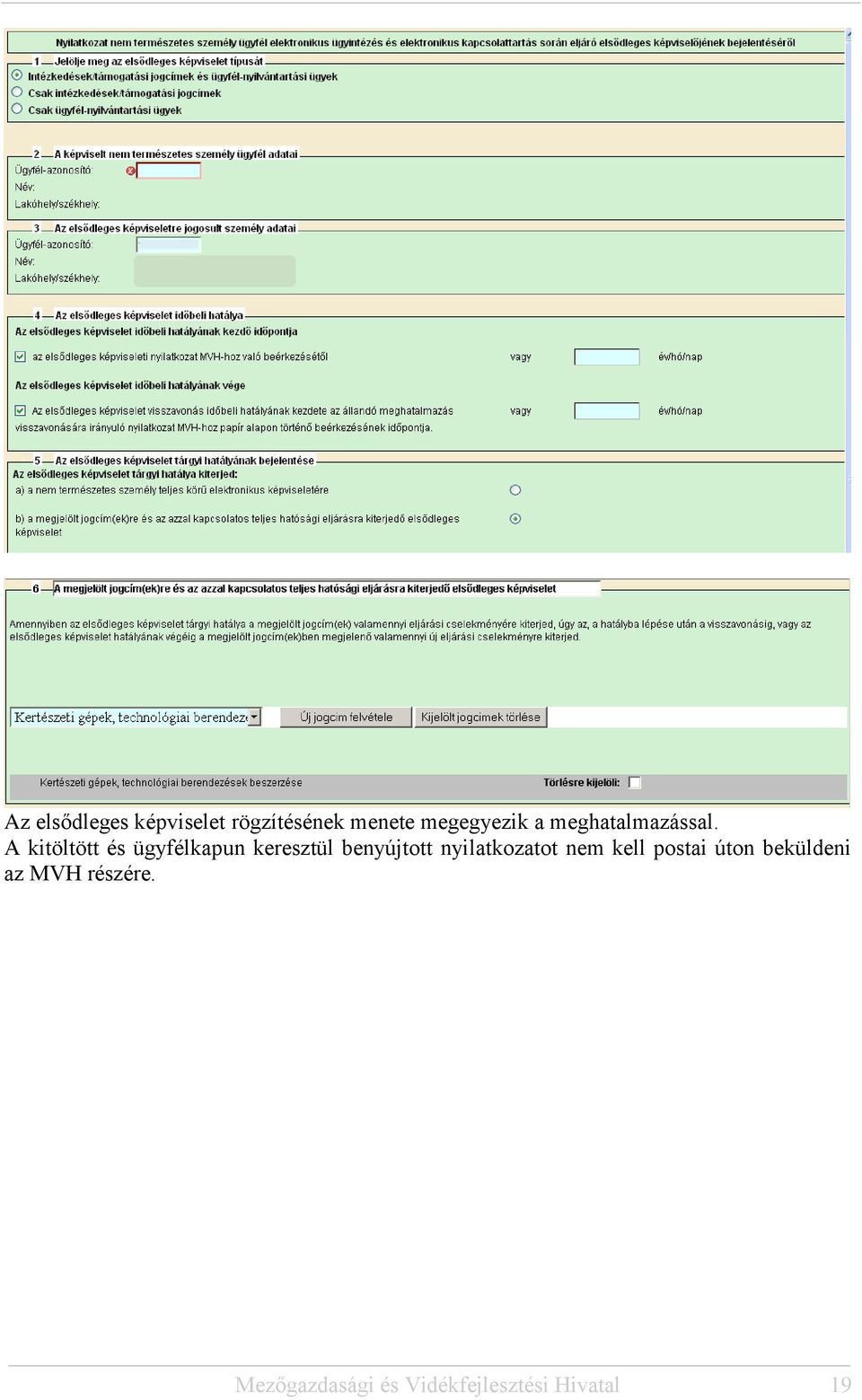 A kitöltött és ügyfélkapun keresztül benyújtott