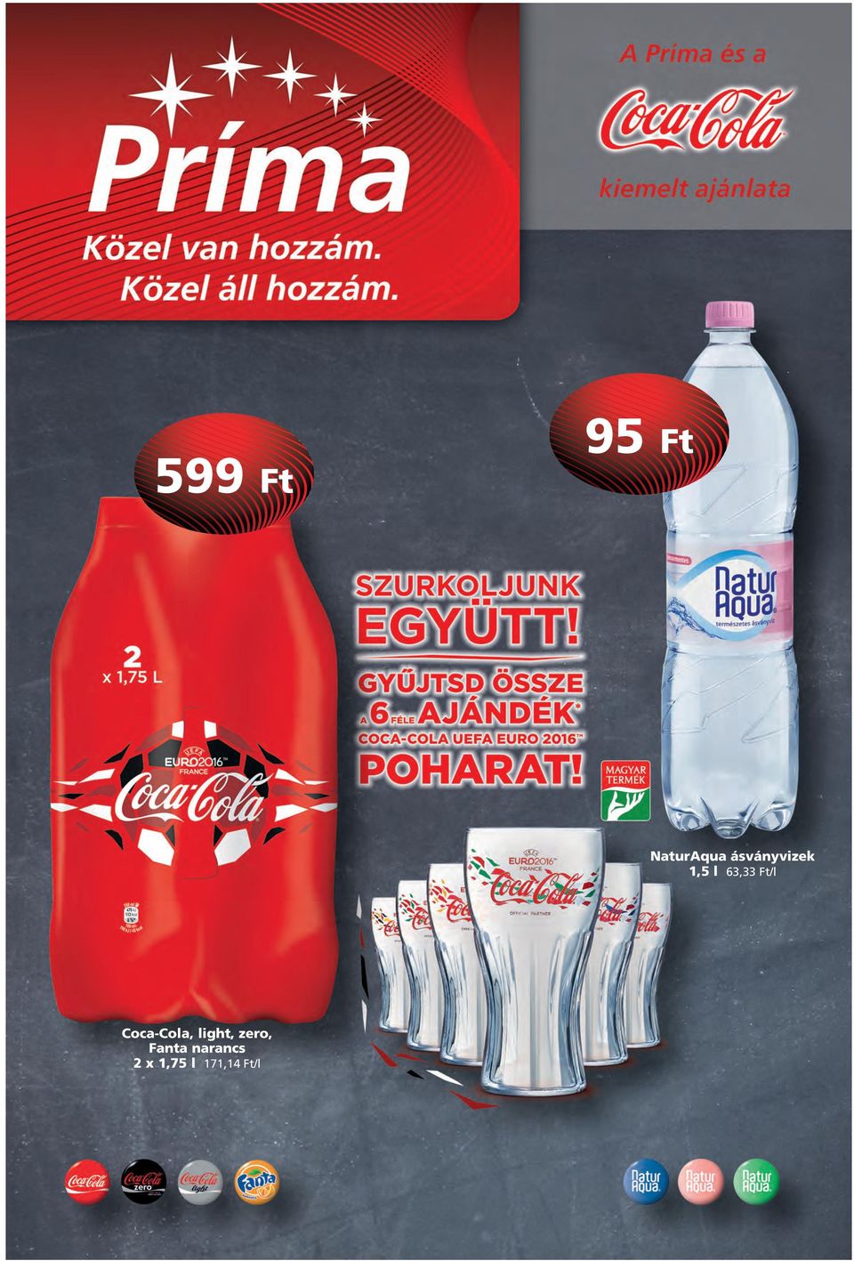 ásványvizek 1,5 l 63,33 Ft/l