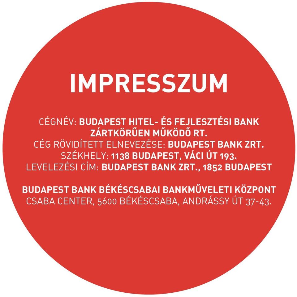 Budapest Bank Békéscsaba Cím