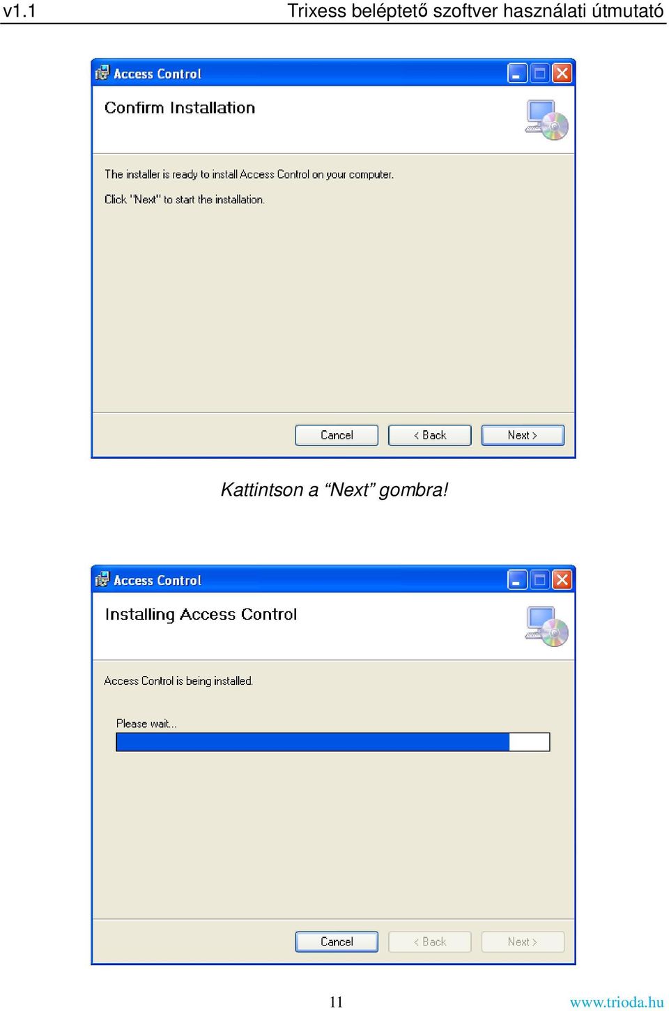 útmutató Kattintson a