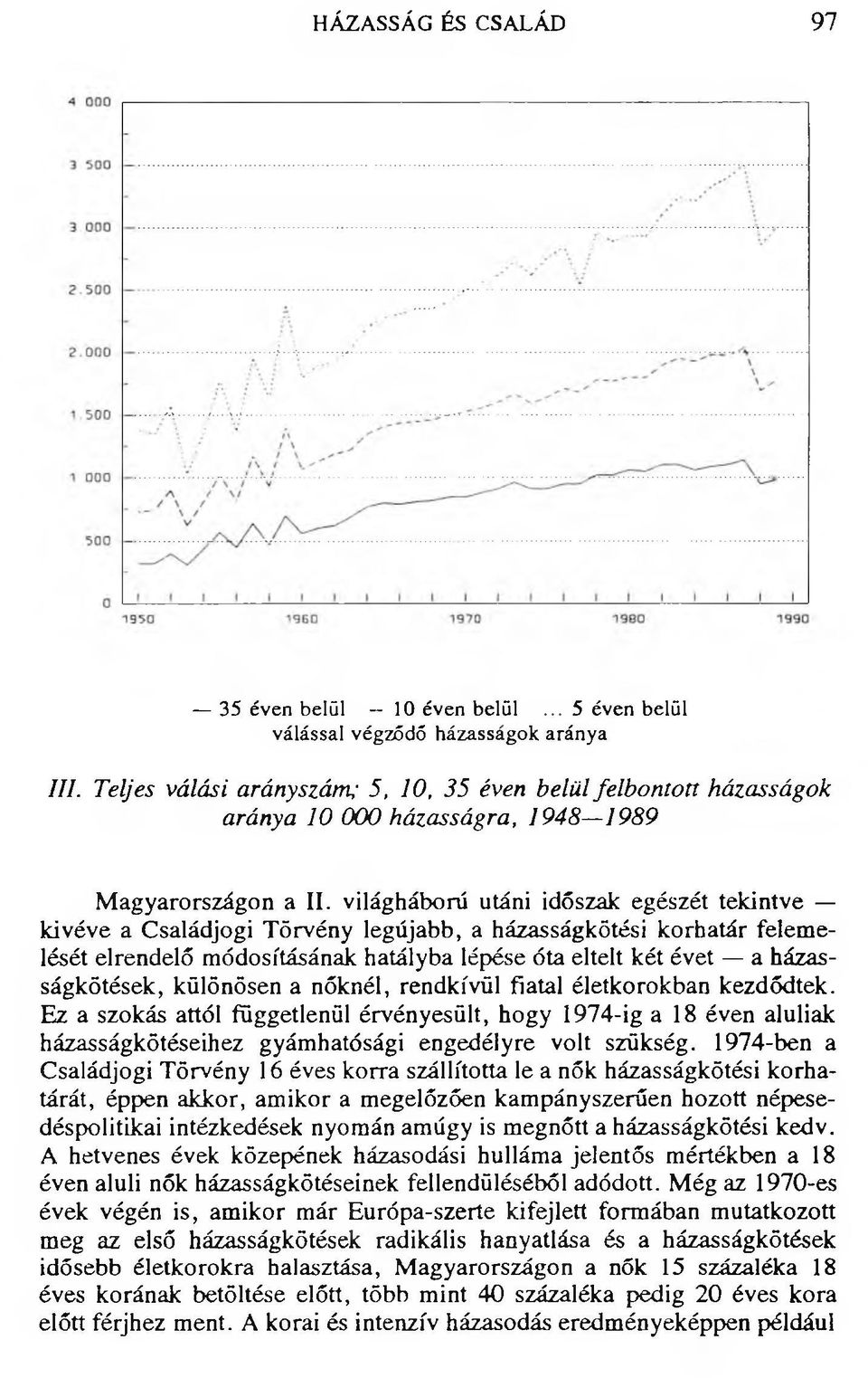 világháború utáni időszak egészét tekintve kivéve a Családjogi Törvény legújabb, a házasságkötési korhatár felemelését elrendelő módosításának hatályba lépése óta eltelt két évet a házasságkötések,