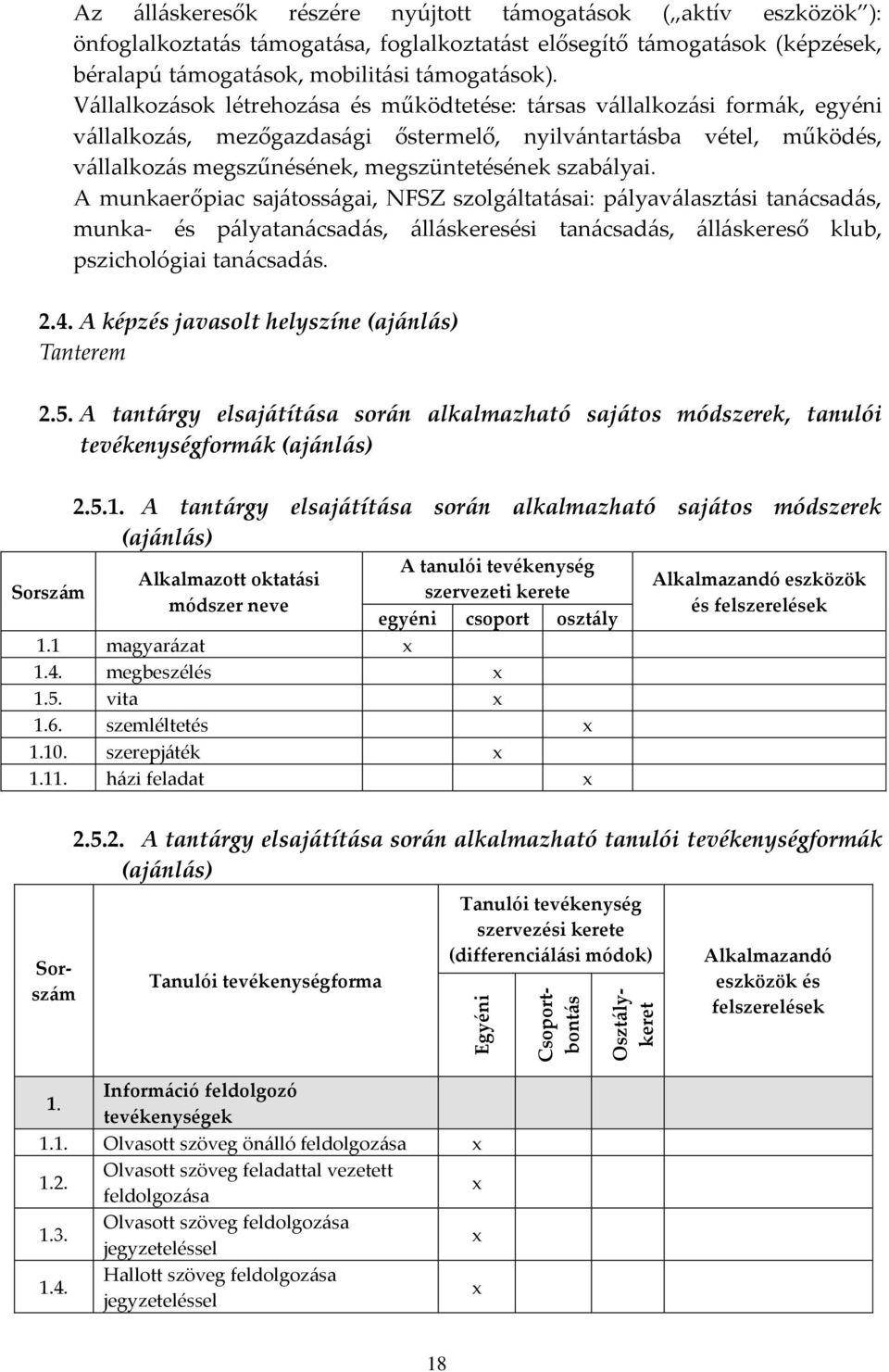 szabályai. A munkaerőpiac sajátosságai, NFSZ szolgáltatásai: pályaválasztási tanácsadás, munka- és pályatanácsadás, álláskeresési tanácsadás, álláskereső klub, pszichológiai tanácsadás. 2.4.