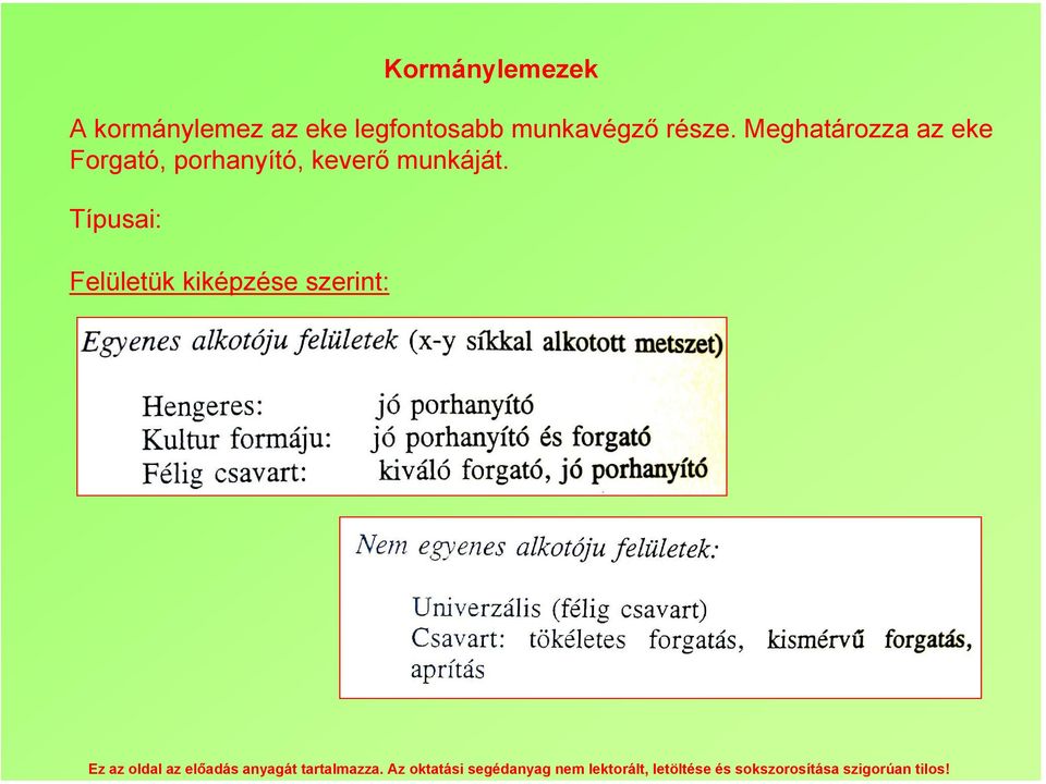 Meghatározza az eke Forgató, porhanyító,