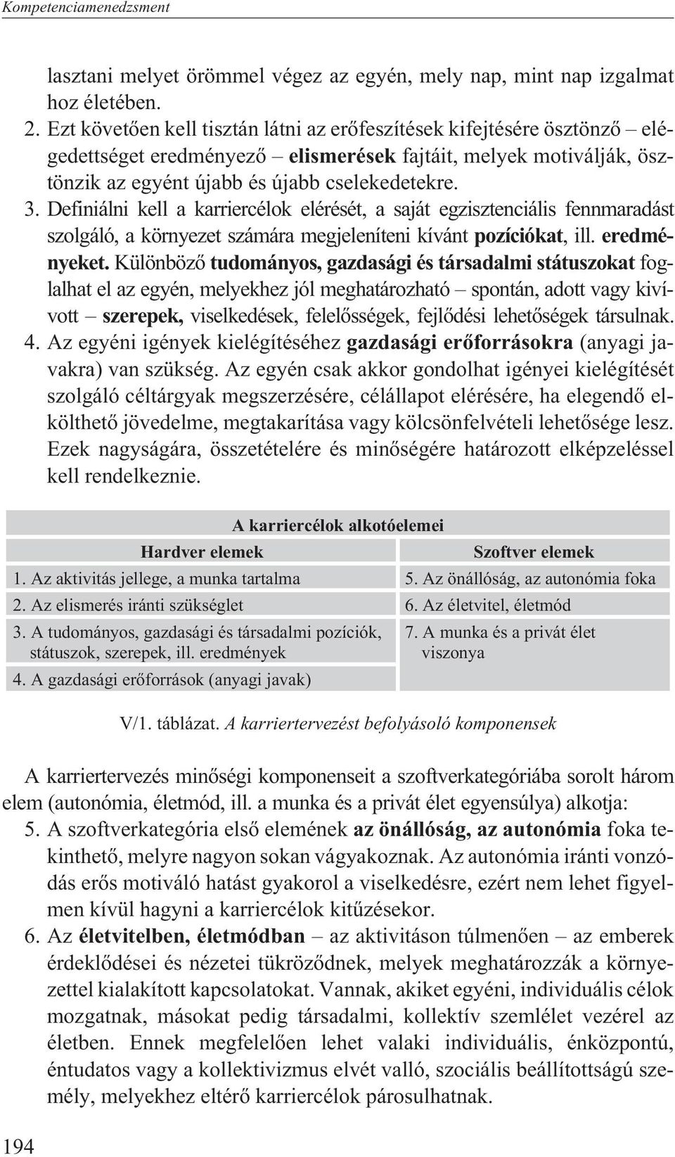 Definiálni kell a karriercélok elérését, a saját egzisztenciális fennmaradást szolgáló, a környezet számára megjeleníteni kívánt pozíciókat, ill. eredményeket.