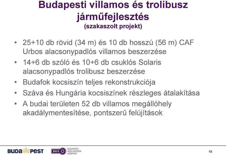 alacsonypadlós trolibusz beszerzése Budafok kocsiszín teljes rekonstrukciója Száva és Hungária