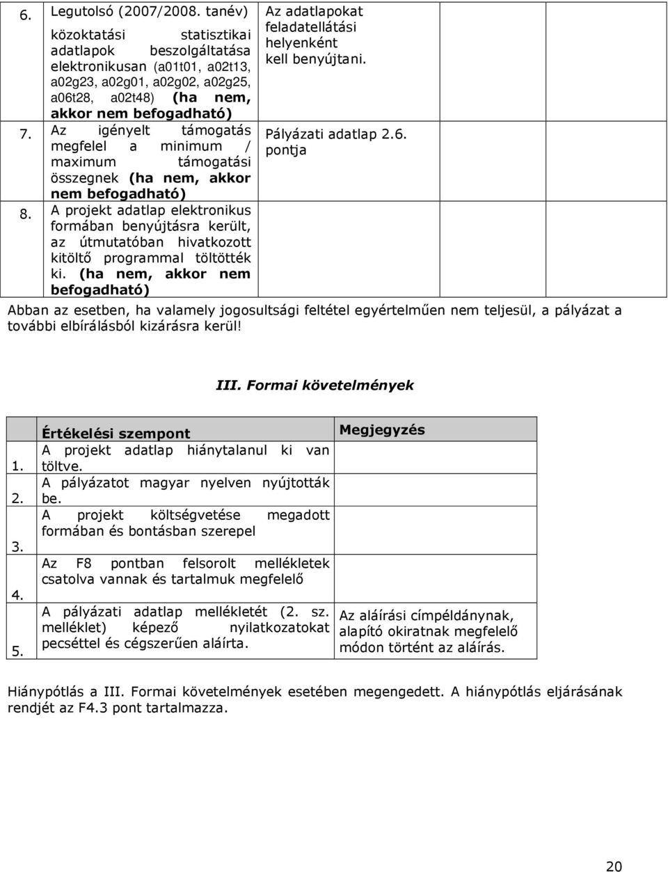 A projekt adatlap elektronikus formában benyújtásra került, az útmutatóban hivatkozott kitöltı programmal töltötték ki.