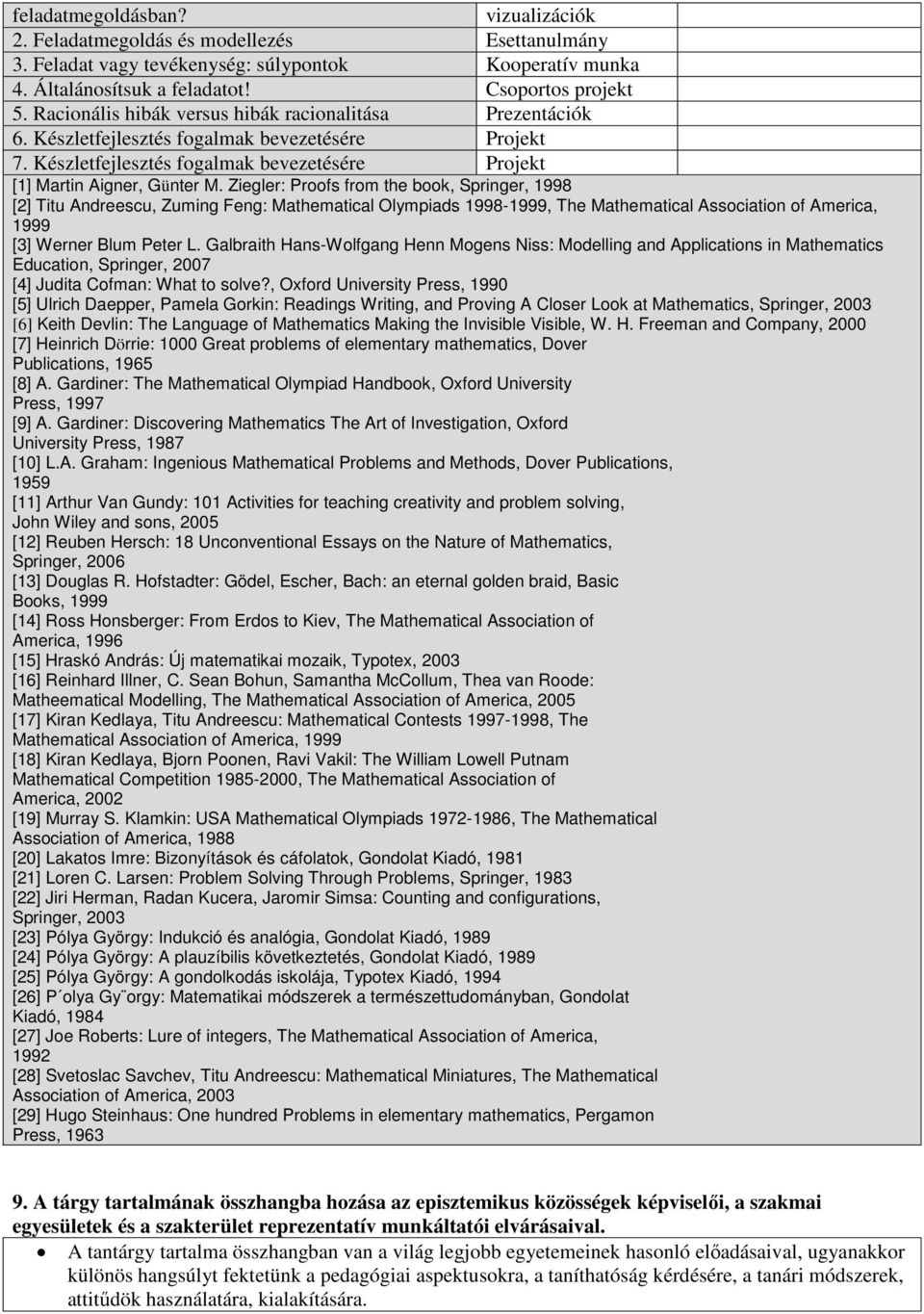 Ziegler: Proofs from the book, Springer, 1998 [2] Titu Andreescu, Zuming Feng: Mathematical Olympiads 1998-1999, The Mathematical Association of America, 1999 [3] Werner Blum Peter L.