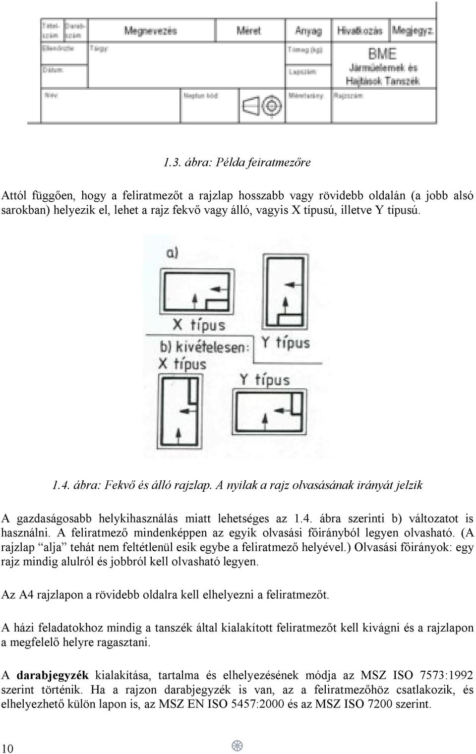 A feliratmező mindenképpen az egyik olvasási főirányból legyen olvasható. (A rajzlap alja tehát nem feltétlenül esik egybe a feliratmező helyével.