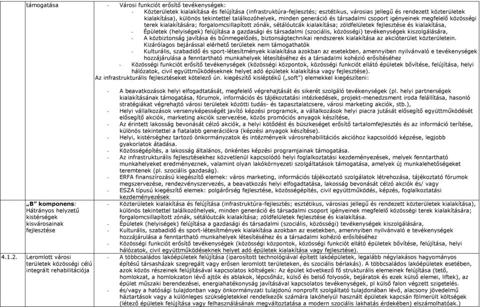 kialakítása, - Épületek (helyiségek) felújítása a gazdasági és társadalmi (szociális, közösségi) tevékenységek kiszolgálására, - A közbiztonság javítása és bűnmegelőzés, biztonságtechnikai rendszerek