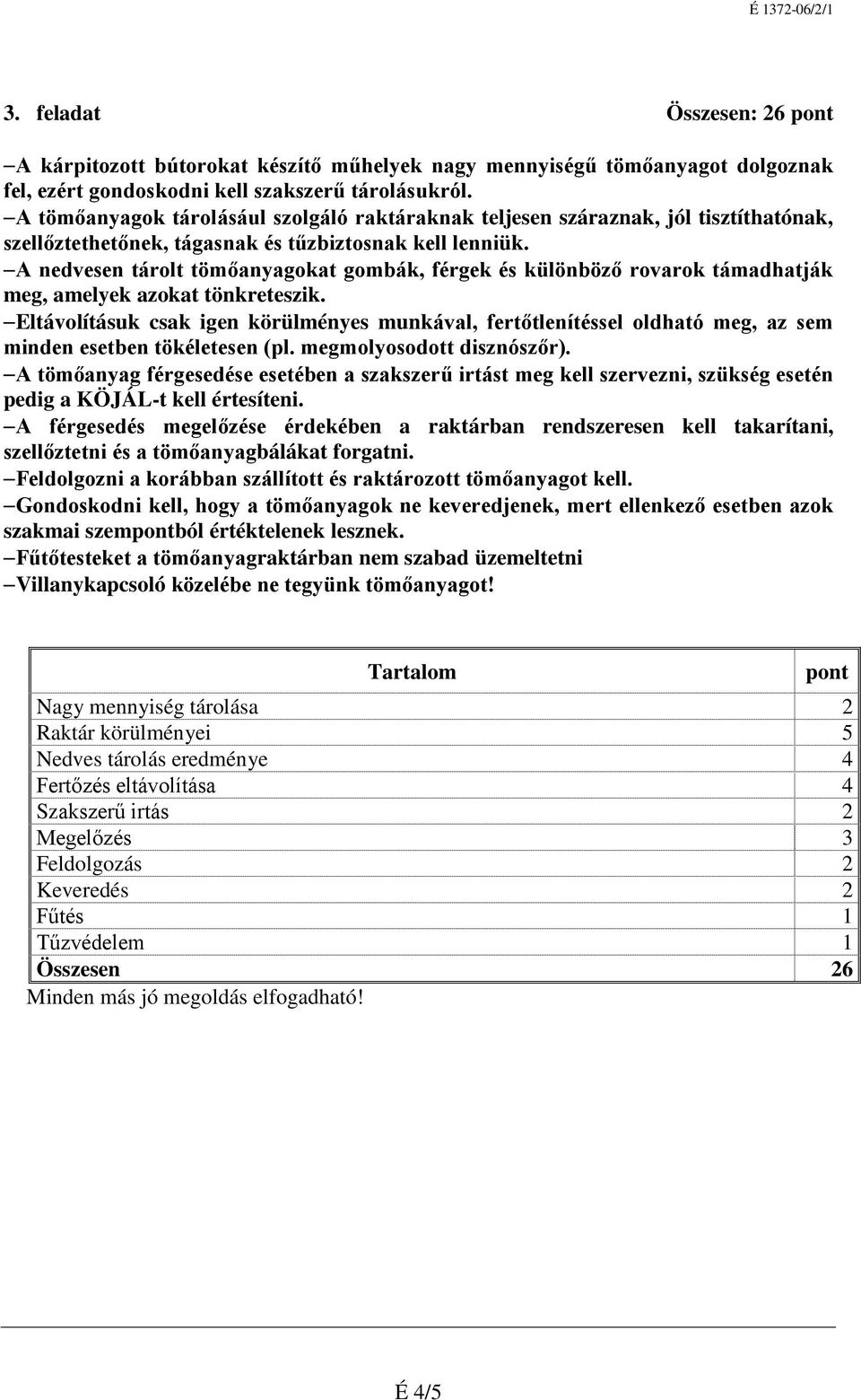 A nedvesen tárolt tömőanyagokat gombák, férgek és különböző rovarok támadhatják meg, amelyek azokat tönkreteszik.