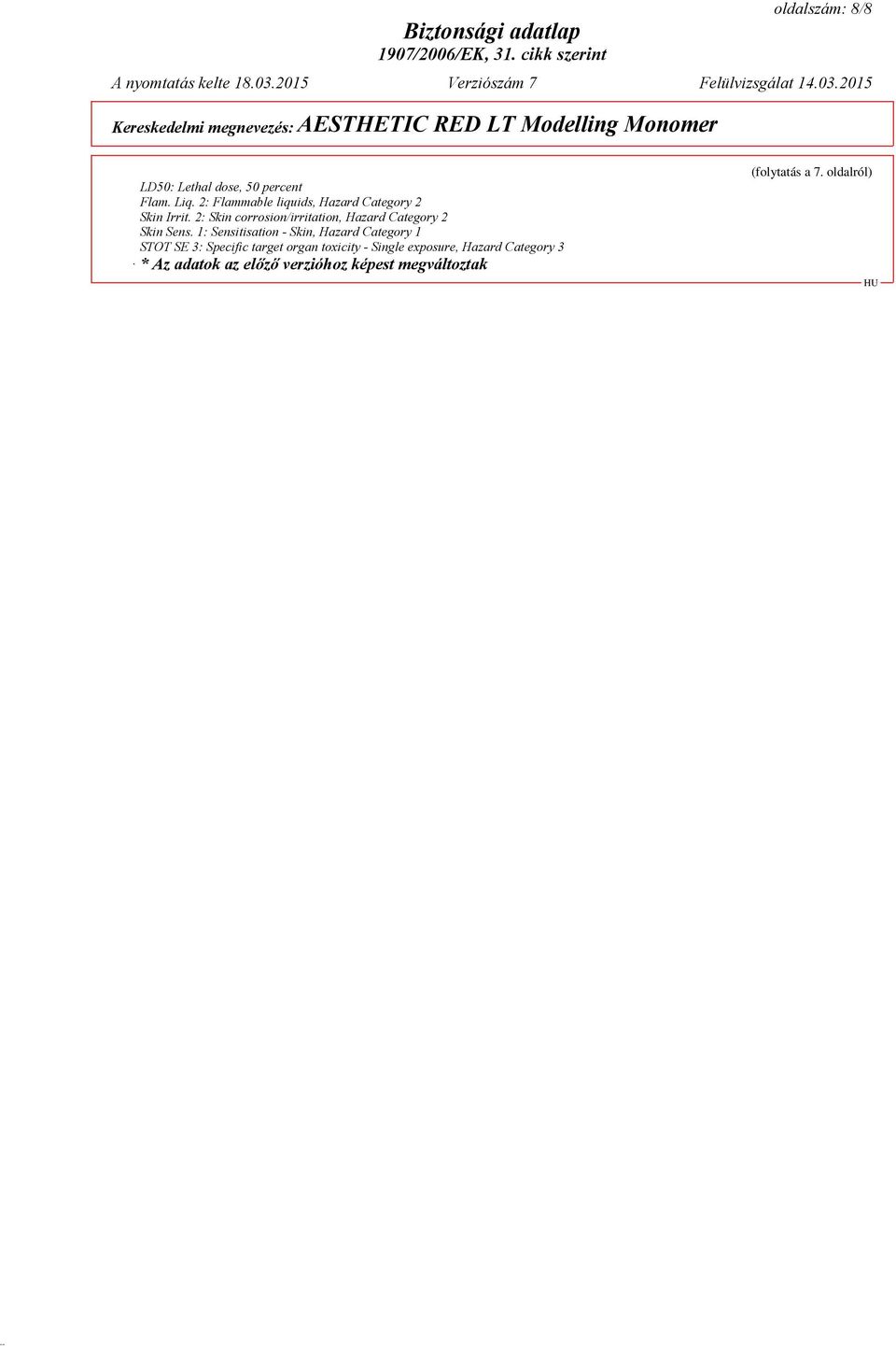 2: Skin corrosion/irritation, Hazard Category 2 Skin Sens.