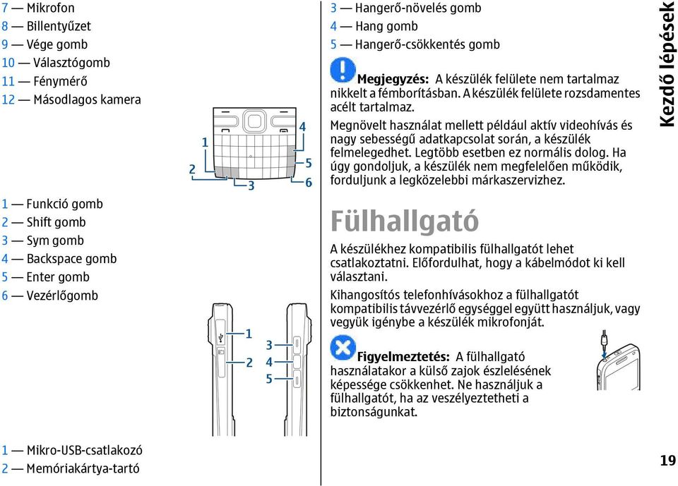 Megnövelt használat mellett például aktív videohívás és nagy sebességű adatkapcsolat során, a készülék felmelegedhet. Legtöbb esetben ez normális dolog.
