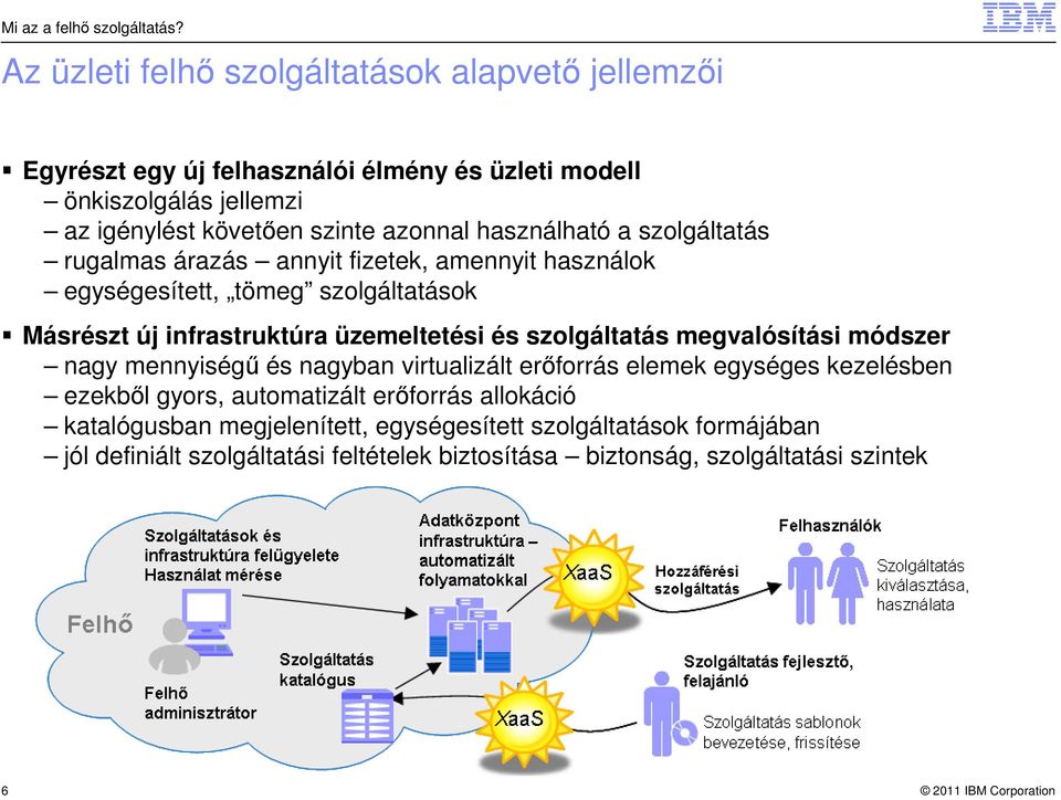 használható a szolgáltatás rugalmas árazás annyit fizetek, amennyit használok egységesített, tömeg szolgáltatások Másrészt új infrastruktúra üzemeltetési és