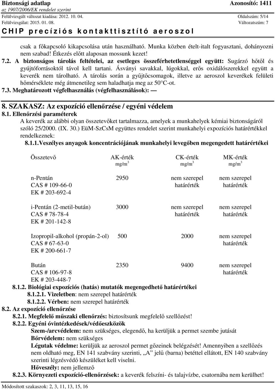 Ásványi savakkal, lúgokkal, erős oxidálószerekkel együtt a keverék nem tárolható.