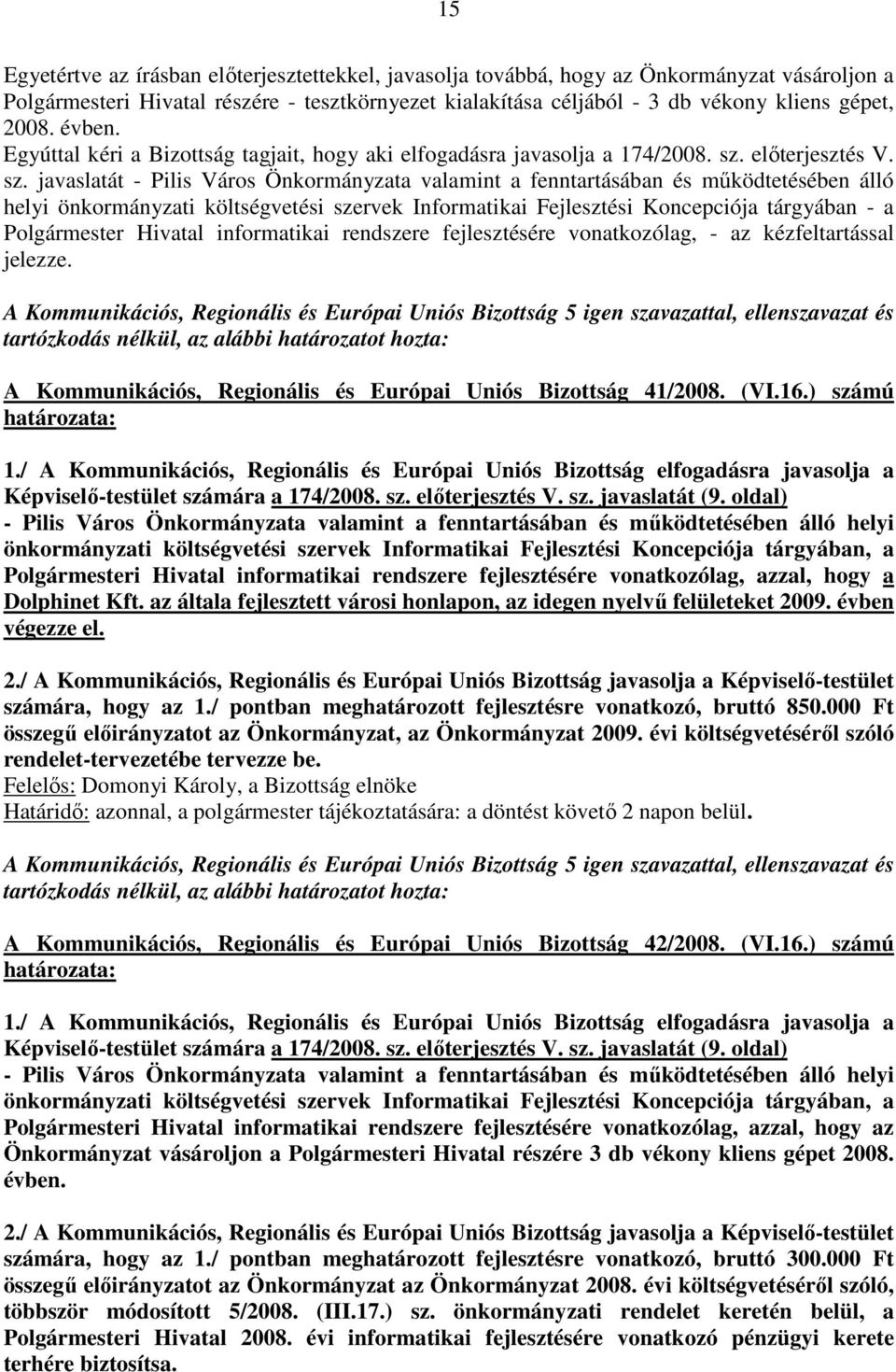 elıterjesztés V. sz.