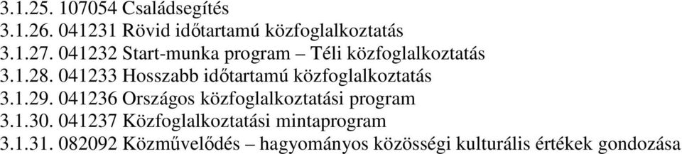 041233 Hosszabb időtartamú közfoglalkoztatás 3.1.29.