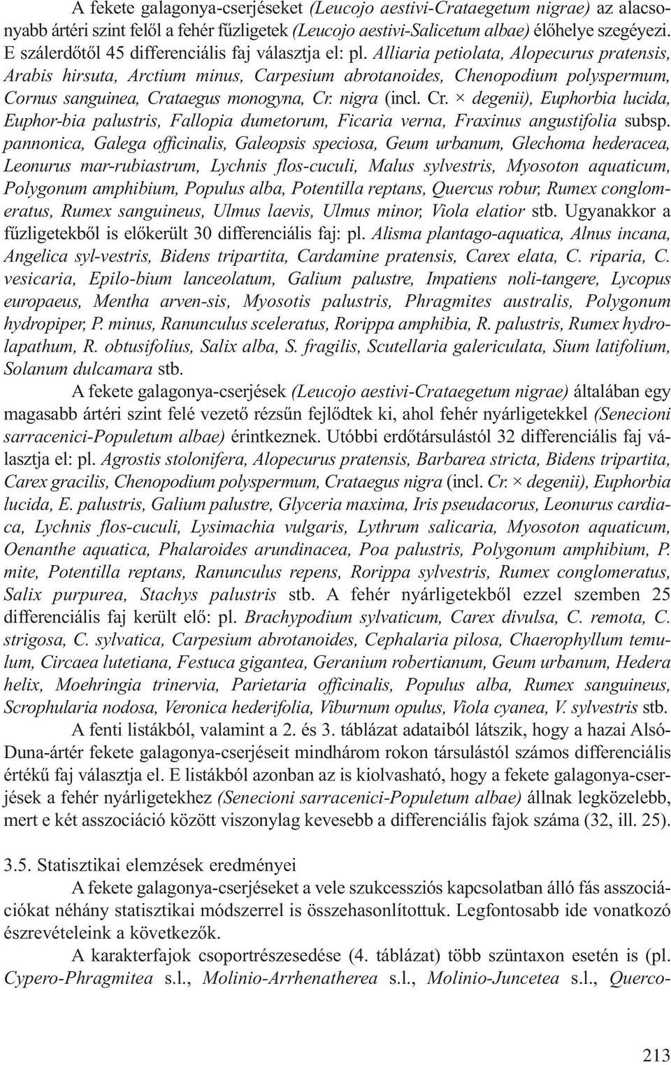 Alliaria petiolata, Alopecurus pratensis, Arabis hirsuta, Arctium minus, Carpesium abrotanoides, Chenopodium polyspermum, Cornus sanguinea, Cra