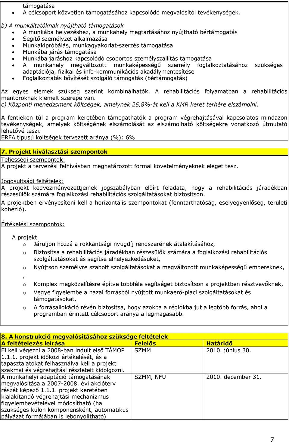 Munkába járás támogatása Munkába járáshoz kapcsolódó csoportos személyszállítás támogatása A munkahely megváltozott munkaképességű személy foglalkoztatásához szükséges adaptációja, fizikai és