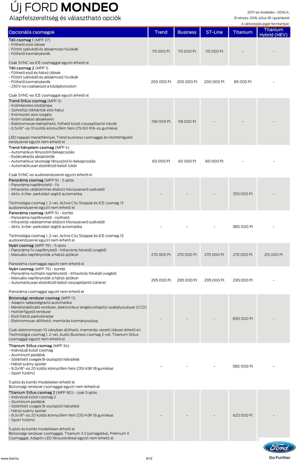 csomaggal együtt érhető el Trend Stílus csomag (MFP 3) - Krómkeretes ködlámpa - Színrefújt lökhárítók elöl-hátul - Krómozott alsó szegély - Króm oldalsó ablakkeret - Elektromosan behajtható, fűthető