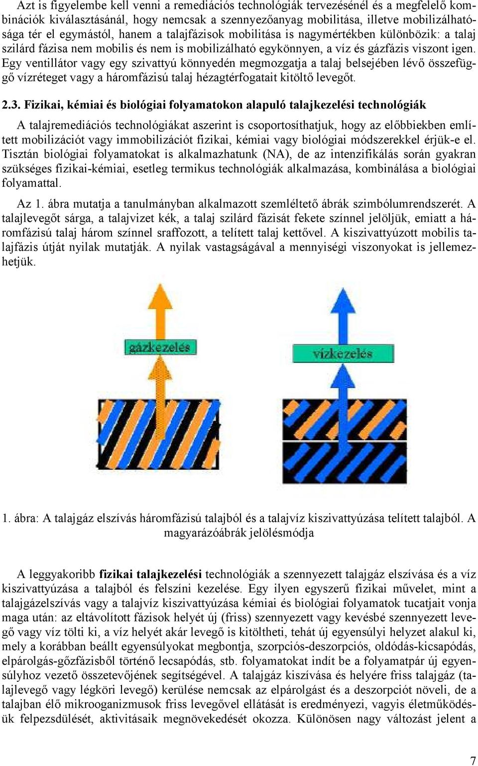 Egy ventillátor vagy egy szivattyú könnyedén megmozgatja a talaj belsejében lév összefügg vízréteget vagy a háromfázisú talaj hézagtérfogatait kitölt leveg t. 2.3.