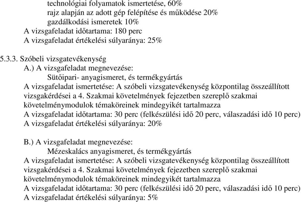 ) A vizsgafeladat megnevezése: Sütıipari- anyagismeret, és termékgyártás A vizsgafeladat ismertetése: A szóbeli vizsgatevékenység központilag összeállított vizsgakérdései a 4.