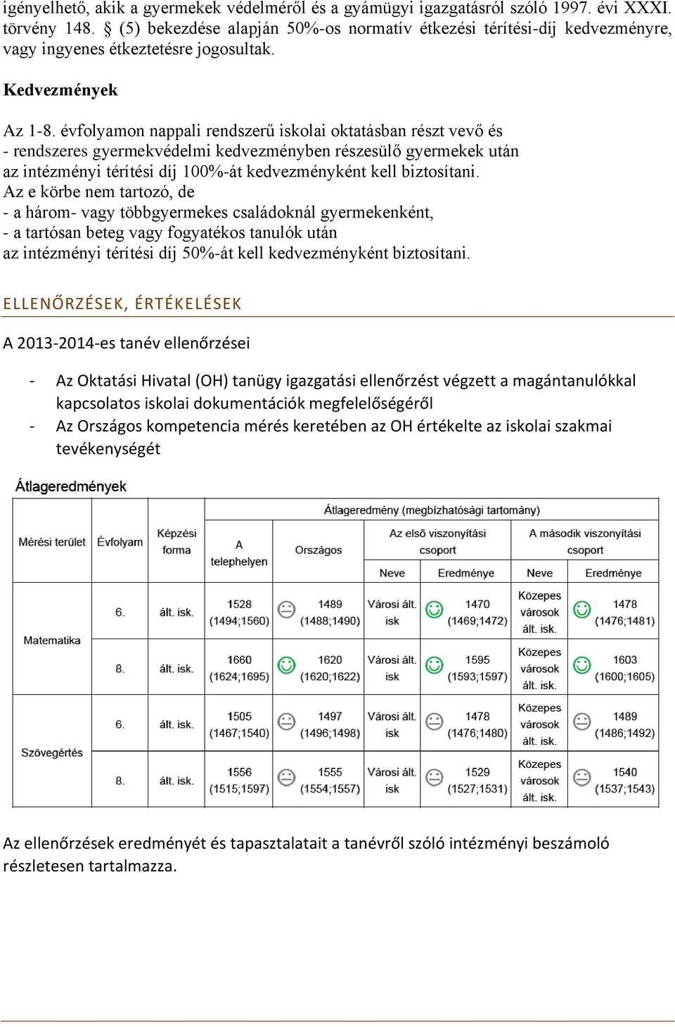 évfolyamon nappali rendszerű iskolai oktatásban részt vevő és - rendszeres gyermekvédelmi kedvezményben részesülő gyermekek után az intézményi térítési díj 100%-át kedvezményként kell biztosítani.