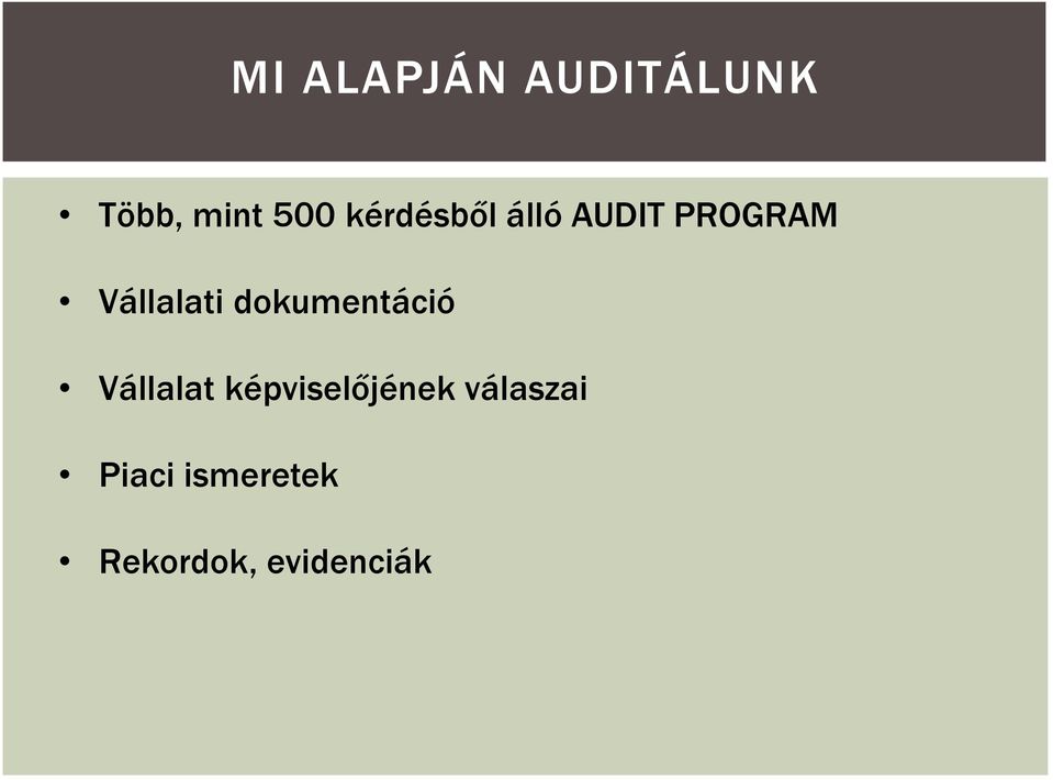dokumentáció Vállalat képviselıjének