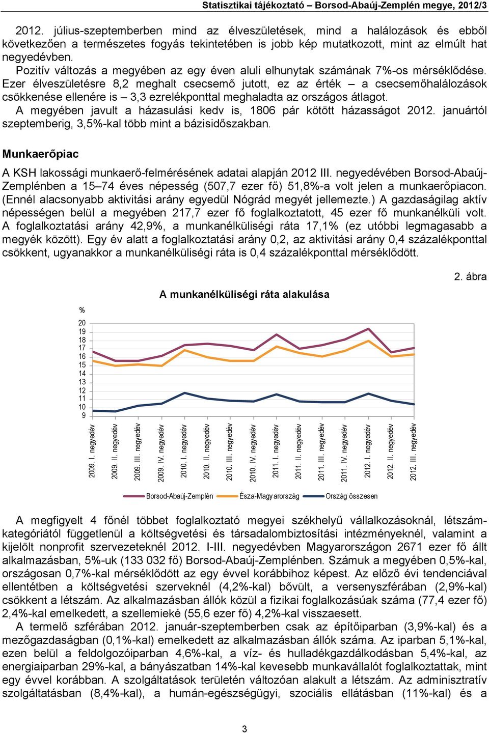 Pozitív változás a megyében az egy éven aluli elhunytak számának 7%-os mérséklődése.