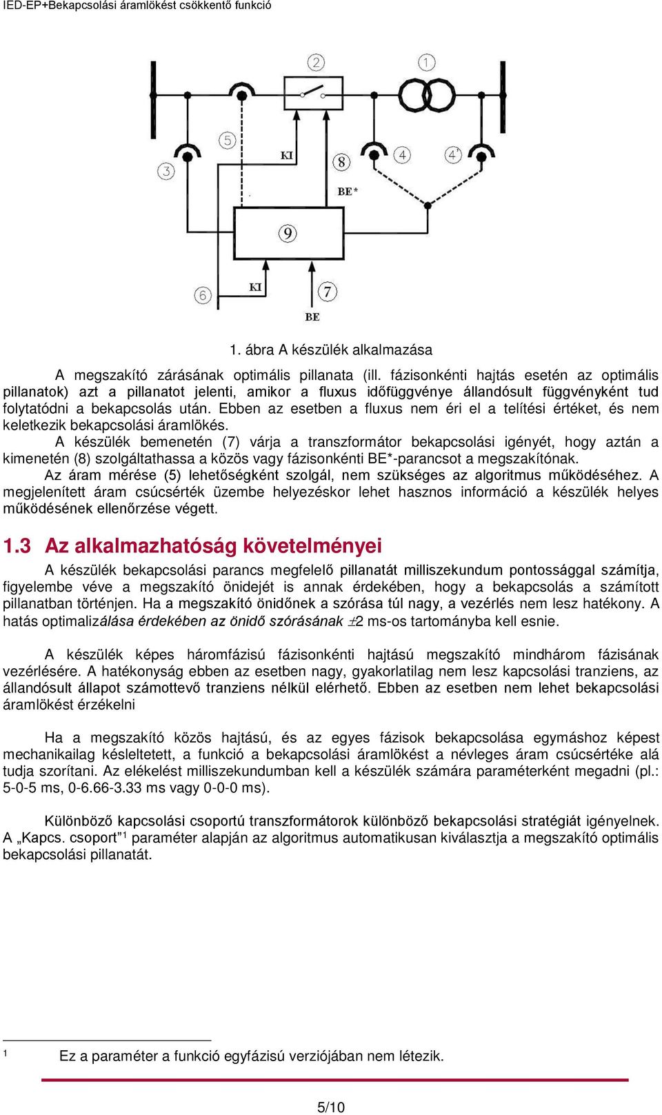 Ebben az esetben a fluxus nem éri el a telítési értéket, és nem keletkezik bekapcsolási áramlökés.